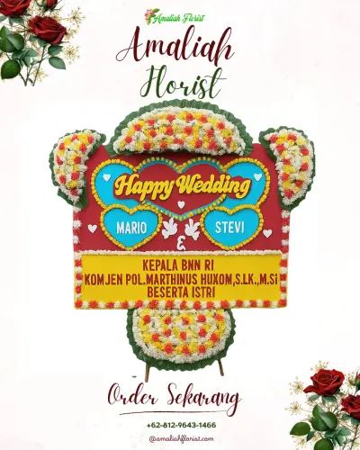 Karangan Papan Bunga Pernikahan di Sumowono